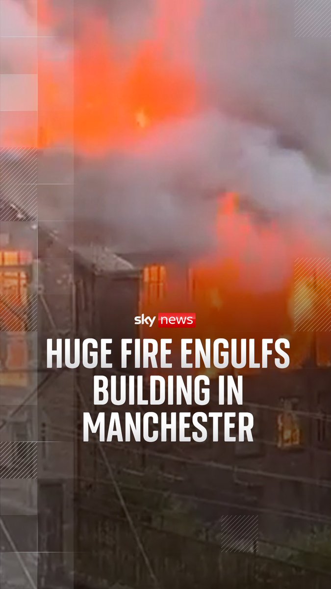 A huge fire has engulfed Manchester's historic Hotspur Press building. The 223-year-old building was also known as the Medlock Mill, which was closed as a printing site in 1996.