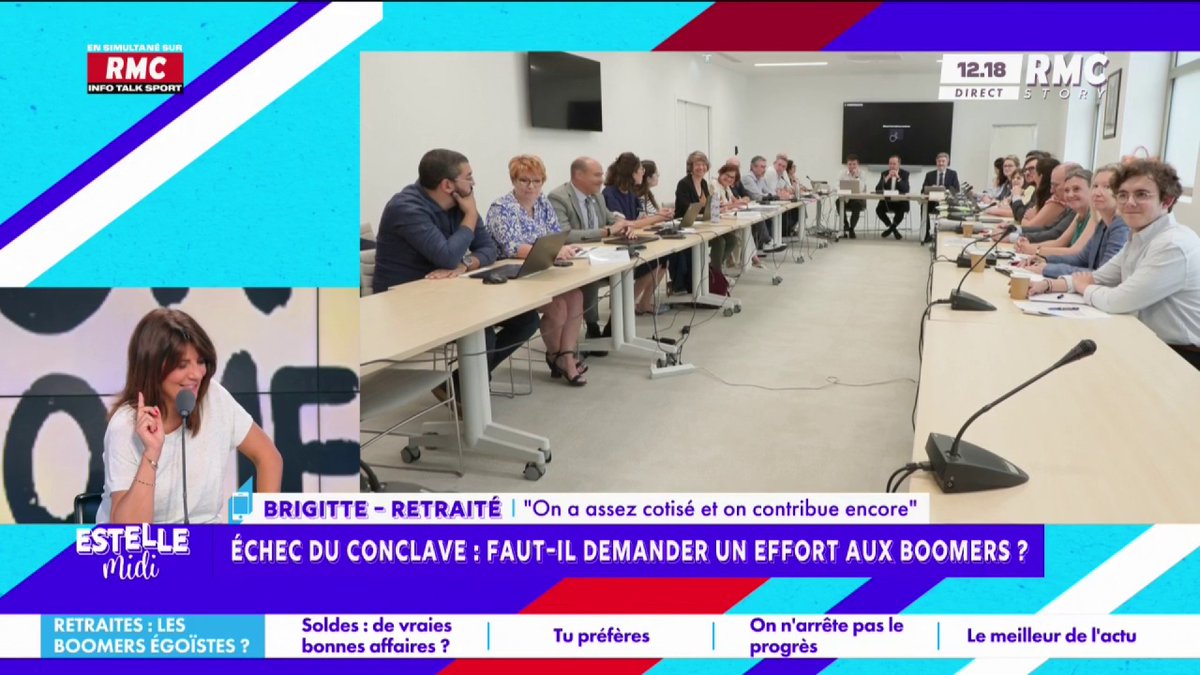 💶 Retraites : les boomers doivent-ils faire un effort ? 📞 Brigitte : "Je fais partie des boomers, ce mot que je déteste... car moi, j'ai commencé ma carrière à 42h, je n'étais pas aux 35h !" 🎙️ Juliette Briens : "Ce n'est pas nous qui avons voté les 35h !" #EstelleMidi