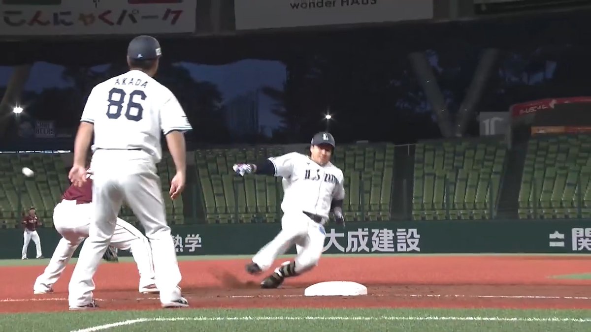 【ファーム】 #せいやん が戻ってきた‼️ 埼玉西武 #渡部聖弥 選手がフェンス直撃の3ベースヒットを放つ✨ #seibulions 👇ライブ配信はこちら