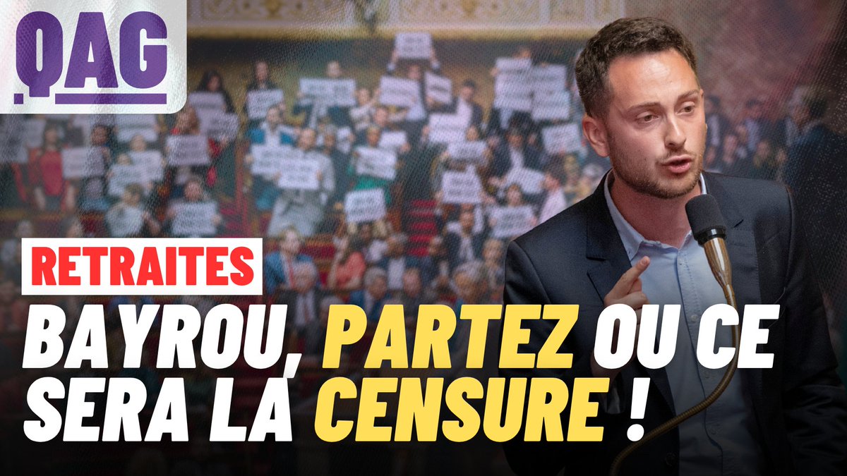🔴🗣 URGENT : Damien Maudet dénonce la supercherie du conclave et appelle à censurer le Gouvernement ! « Contre la réforme des retraites, les travailleurs se sont mobilisés par millions : vous les avez écrasés. Sans vote, sans légitimité. M. Bayrou, partez par vous-même, mettez votre réforme des retraites dans vos cartons, ou nous vous censurerons ! » #DirectAN #QAG
