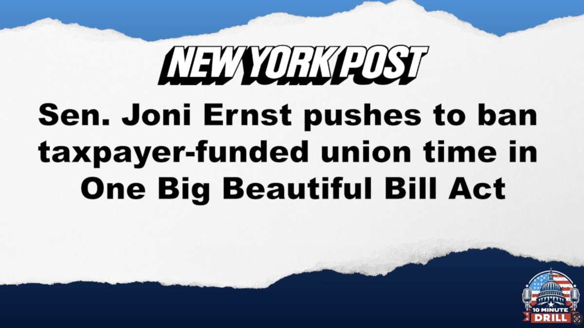 Did you know that your tax dollars are funding left-wing government union protests? Joni Ernst has a bill to fix DOGE that - and it could be included in the "Big Beautiful Bill." She's talking about it with @MKHammer on the Hill on Wednesday