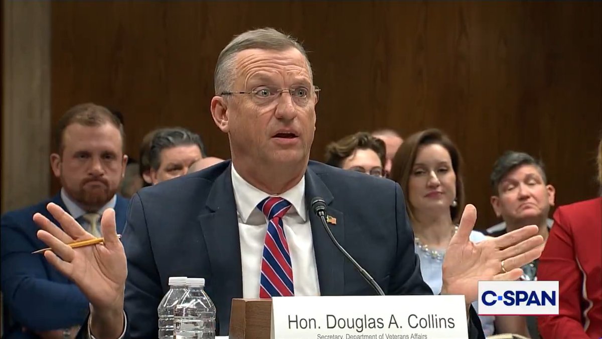 Exchange between Sen. Senator Patty Murray and VA Secretary Doug Collins Doug Collins over language cut from the department's discrimination policy. Secretary Collins: "I'm not going to let you get away with this! You're not being truthful with this."