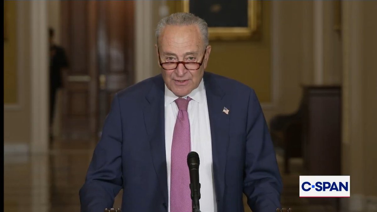 .Chuck Schumer on Iran briefing: "This last minute postponement of our briefing is outrageous, it's evasive, its derelict. They're bobbing and weaving and ducking. Senators deserve full transparency...What are they afraid of?"