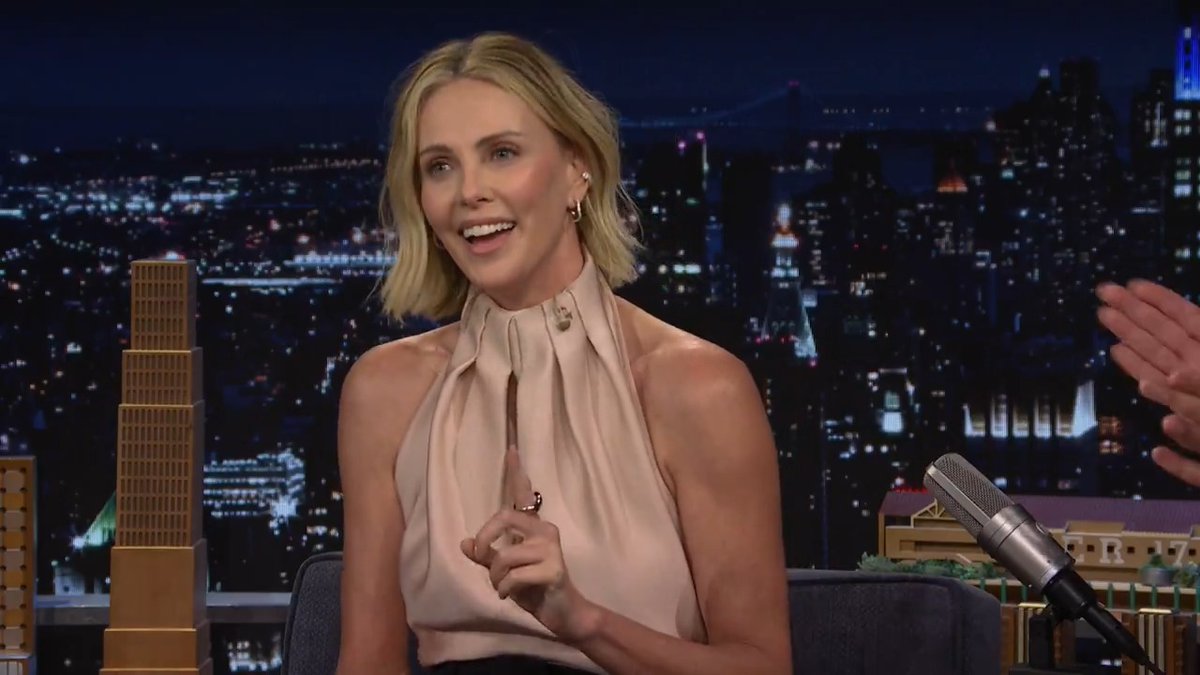 “He must have something on him…” -Charlize Theron (Charlize Theron) on Seth Rogen getting Martin Scorsese to act in The Studio 🤣 #FallonTonight