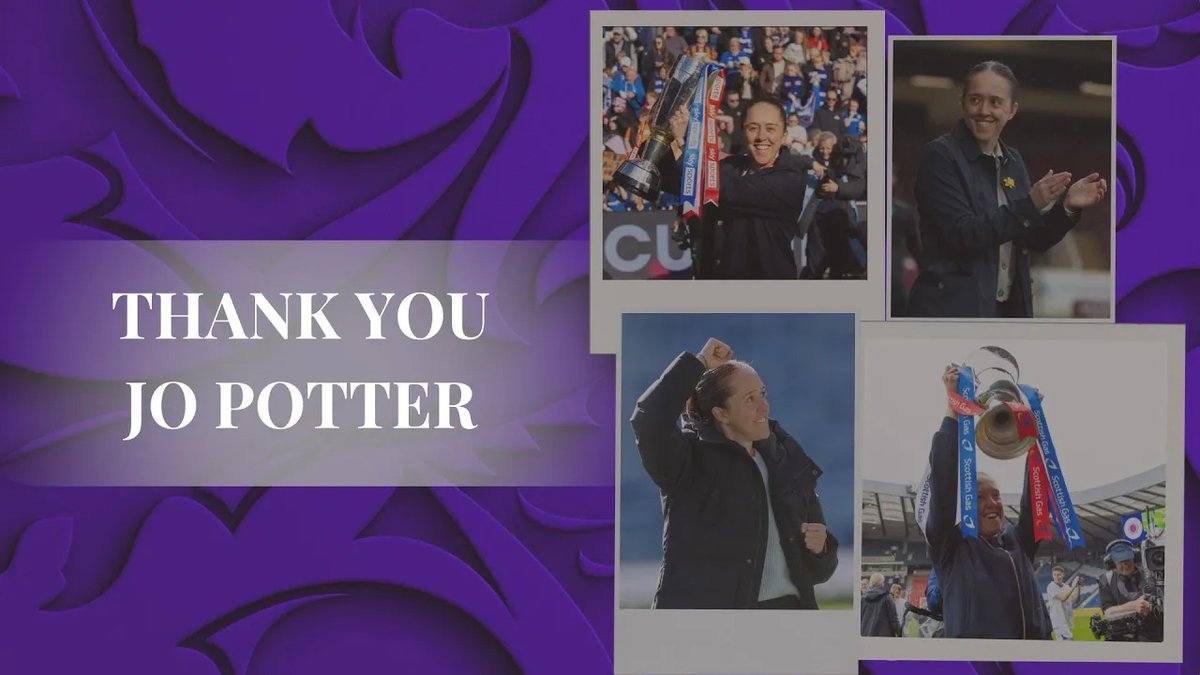 💙 Thank You, Jo Potter. Lioness Potter, who arrived at Rangers two years ago, has delivered four trophies across her two seasons in charge by winning back-to-back cup doubles.