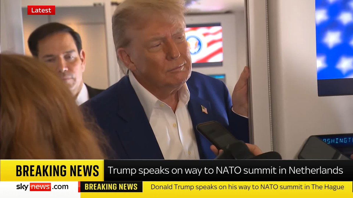 "Iran is not going to have nuclear weapons." President Trump speaks on Iran going on to be a "great trading nation", on his way to the NATO summit in the Netherlands 📺 Sky 501, Virgin 602, Freeview 233 and YouTube