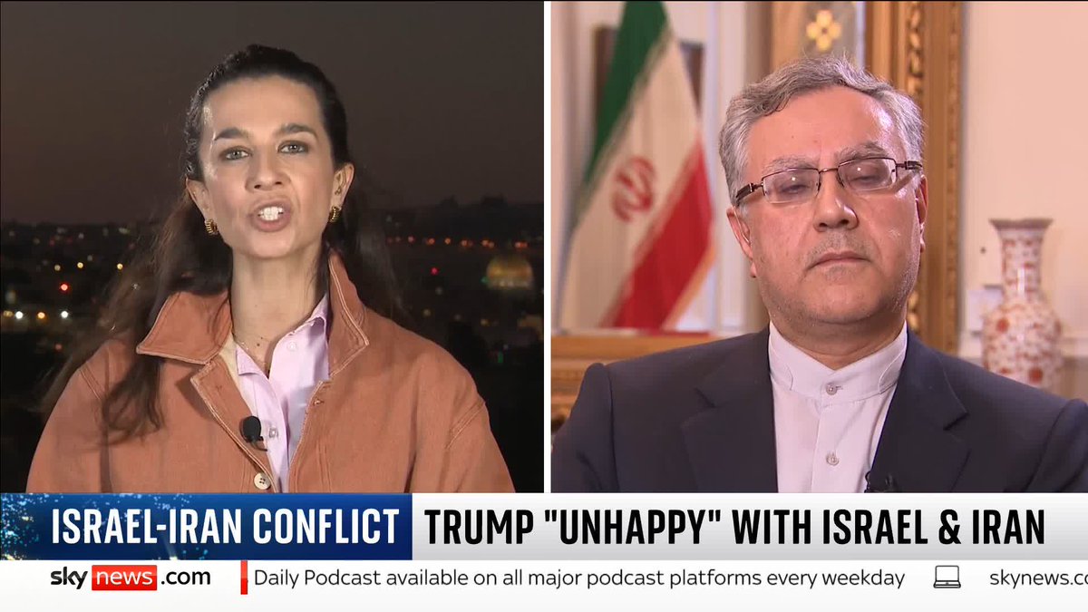 "Who destroyed the negotiations? The Israelis and then US aggression" Yalda Hakim asks the Iranian ambassador to the UK, Seyed Ali Mousavi 'Is Iran willing to come back to negotiating table?' Live updates ➡️ 📺 Sky 501 and YouTube