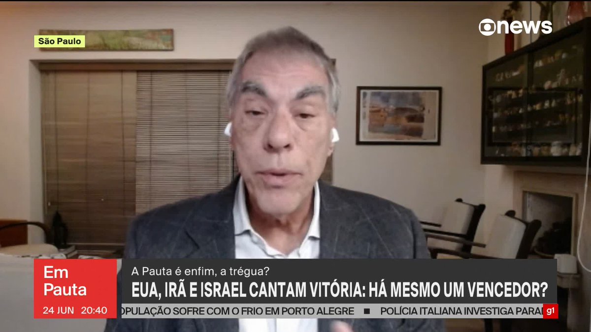 “A atuação de Trump nesses últimos 15 dias é um espetáculo de incompetência em política externa recoberto por uma grande mentira. A grande mentira é que os Estados Unidos destruíram o programa nuclear iraniano, e essa grande mentira vai se desfazer com o tempo, e vai ficar mais claro o espetáculo de incompetência proporcionado por Trump. (...) Quando se dissipar a ilusão de que o programa nuclear iraniano foi eliminado, o que vai ficar claro é que os Estados Unidos não atingiram nenhum objetivo nacional nesse período e (...) transformaram a sua palavra em piada mundial”, diz Demétrio Magnoli sobre o presidente dos EUA, Donald Trump, fazer questão de cantar vitória depois de negociar o cessar-fogo entre Israel e Irã. Saiba mais. ➡ Assista ao #EmPauta: #GloboNews