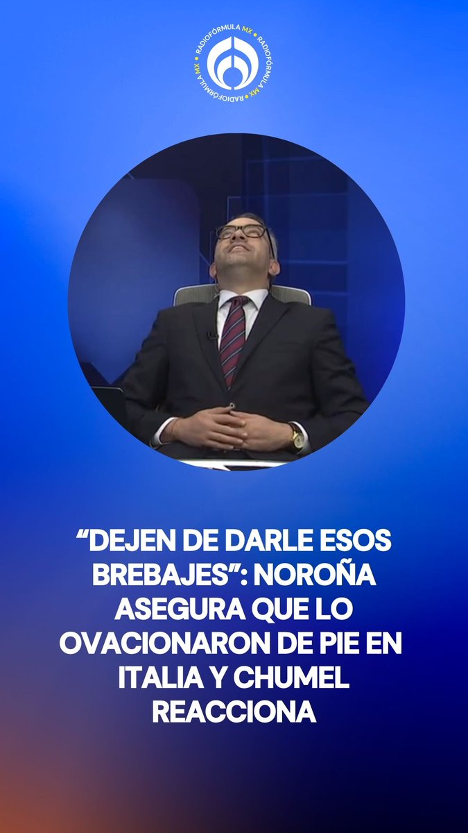 "¡Cálmate! 😂". Noroña asegura que lo ovacionaron de pie en Roma ⛪; Chumel le recuerda que el foro estaba vacío y pide que le dejen de dar esos "brebajes"🫠. #FórmulaNoticias con Chumel Torres