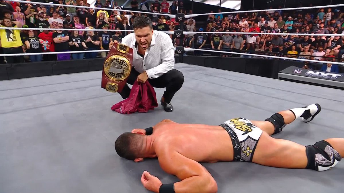 It was all part of the plan... “All Ego” Ethan Page just faked out everyone and attacked Ricky Saints, hitting him with his own move! 😬 #WWENXT