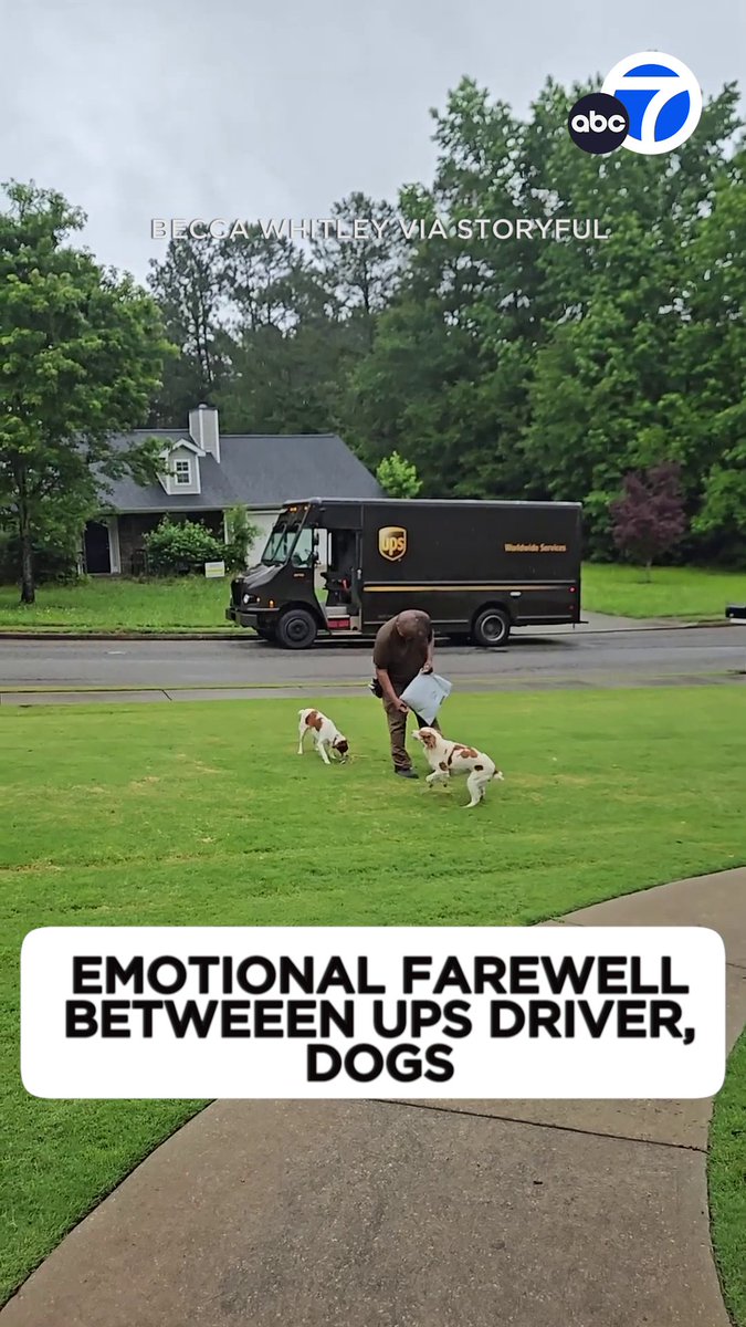 A Georgia woman had a very emotional UPS delivery as the driver assigned to her street bid her and her two dogs farewell on his last shift after his route was changed. "Through the years, I’ve offered water or Gatorade on hot days. We exchanged gifts for the holidays. When I became a nurse, he exploded with excitement. He truly became a good friend," said Becca Whitley. ❤️