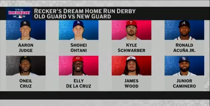 .Anthony Recker thinks the upcoming T-Mobile Home Run Derby should be old school vs. new school 🍿 Which sluggers would you pick for the field? #MLBTonight