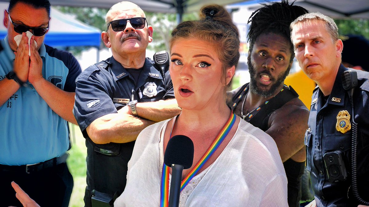 Two weeks ago, St. Pete Police BANNED me from the St Pete Pride YOUTH PRIDE Day 🤮 , a public event at a PUBLIC park, and threatened to arrest me. FREE SPEECH is under attack in public, and sadly so many cops I keep running into in Florida don't know the law. 🤷‍♀️