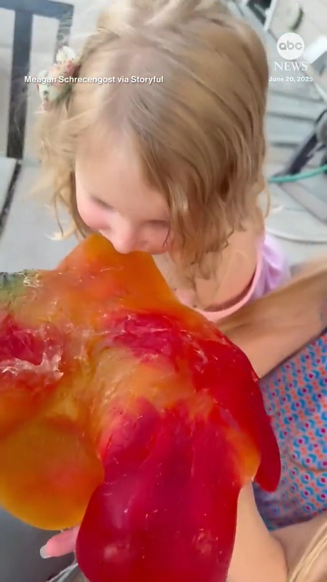 A group of kids in Colorado made the most of a recent heatwave by playing with their food: They melted down hundreds of tiny gummy bears into one enormous gummy creature.