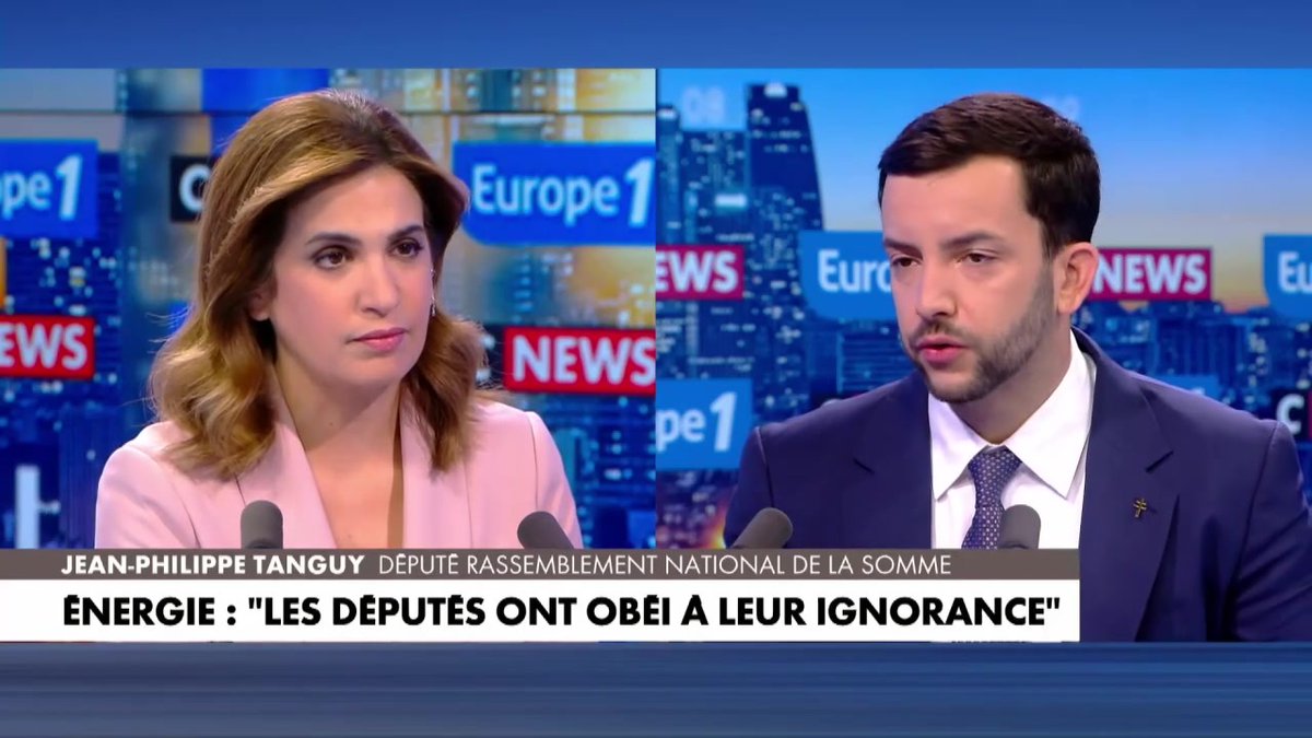 "C'est un mensonge d'État, la fermeture de Fessenheim (...) Maintenant, tout le monde le sait, ça a été fermé uniquement pour acheter les voix des écologistes" déclare Jean-Philippe Tanguy Ⓜ️ #LaGrandeITW #Europe1