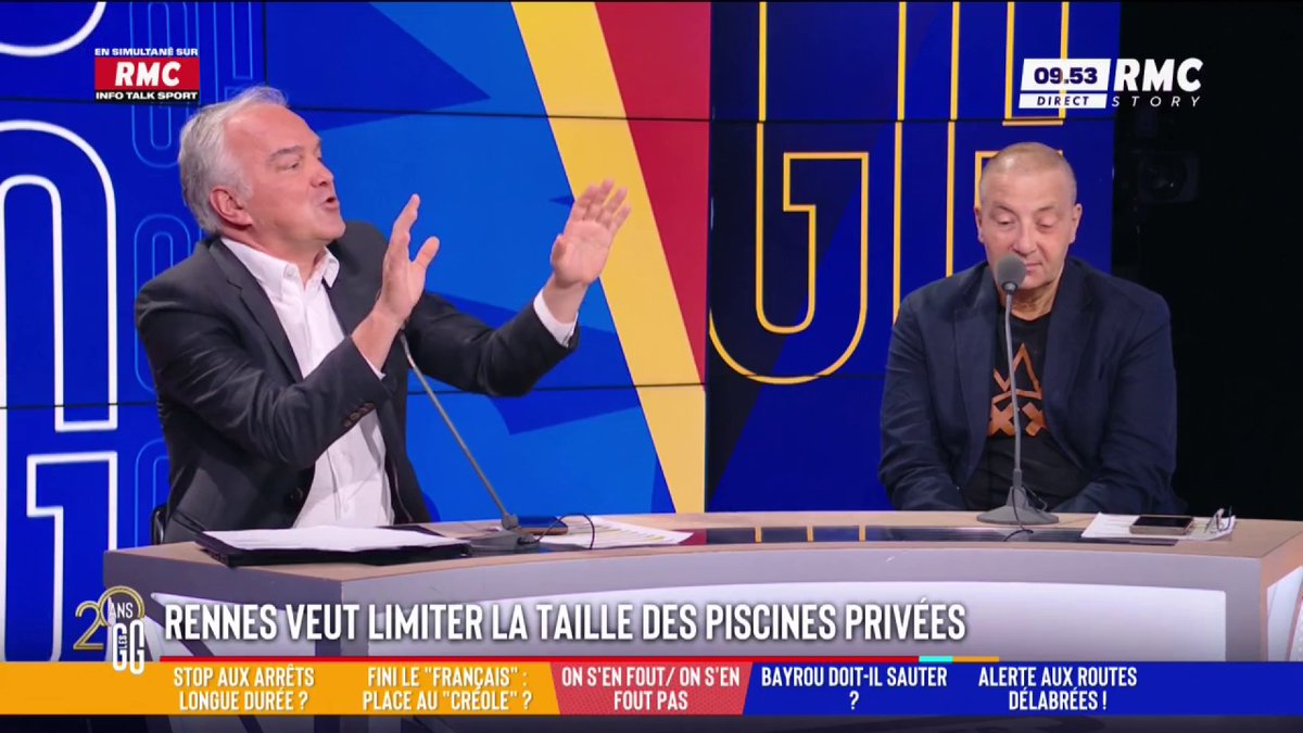 🏊 Rennes veut limiter la taille des piscines privées 🗣️ Olivier Truchot : "Pardon, dans ce pays on peut foutre la paix aux gens ? Est-ce qu'on est obligé de tout réglementer ? Si les gens veulent une piscine olympique, qu'est-ce que ça peut foutre ?" #GGRMC
