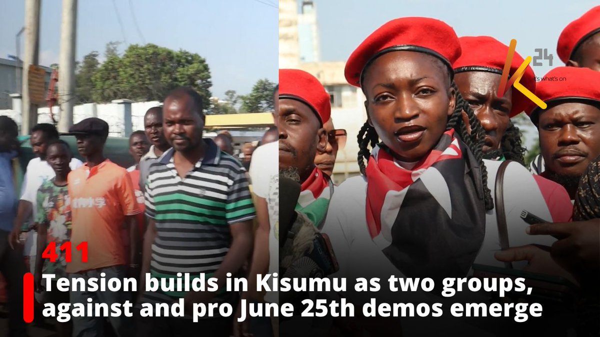 Tension builds in Kisumu as two groups, against and pro June 25th demos emerge