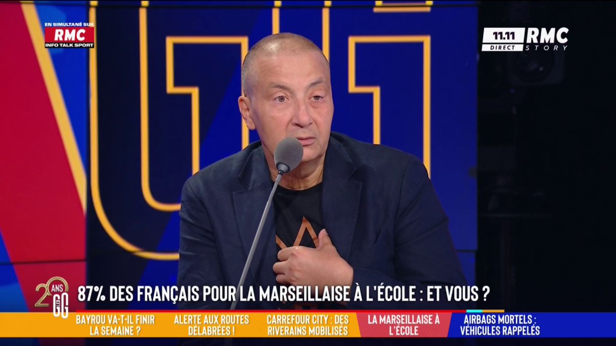 🇫🇷 🇪🇺 87% des Français pour la Marseillaise à l’école : et vous ? 🗣️ Mourad Boudjellal ; "On explique partout qu'on est européen avant tout. L'Europe je m'en fous complètement, moi je suis attaché à la nation française." #GGRMC