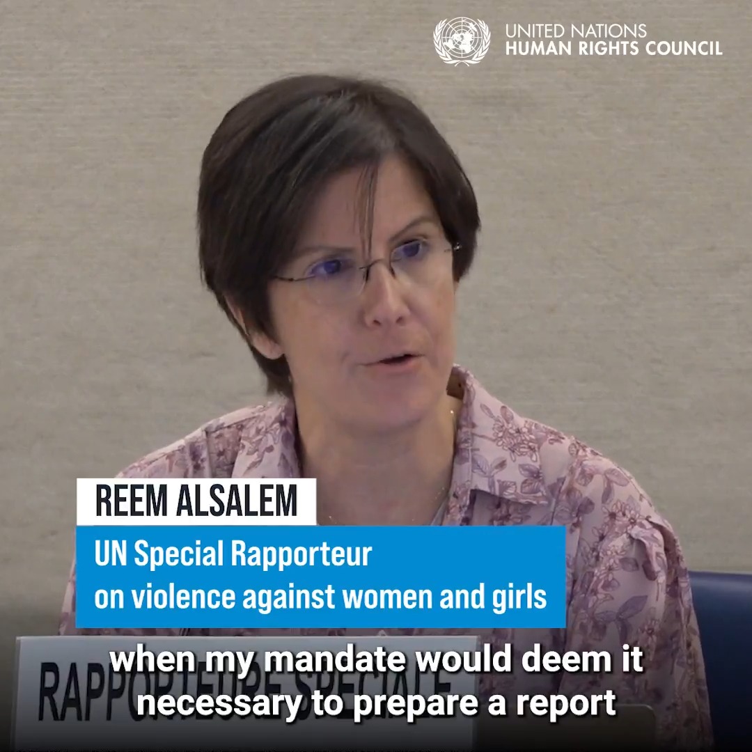 "Erasing women and women-specific language and needs based on their sex is not only wrong, but also demeaning, regressive and constitutes one of the worst forms of violence that women and girls can experience," Reem Alsalem UNSR Violence Against Women and Girls Reem Alsalem told the United Nations Human Rights Council. #HRC59