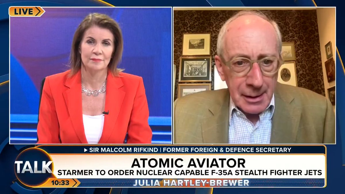 Former foreign and defence secretary Sir Malcolm Rifkind says Donald Trump has "realised he needs Europe as much as Europe needs him". "Putin and Russia are spending 7% of GDP on defence... Trump seems to be onside, it doesn't mean he won't be erratic." Julia Hartley-Brewer