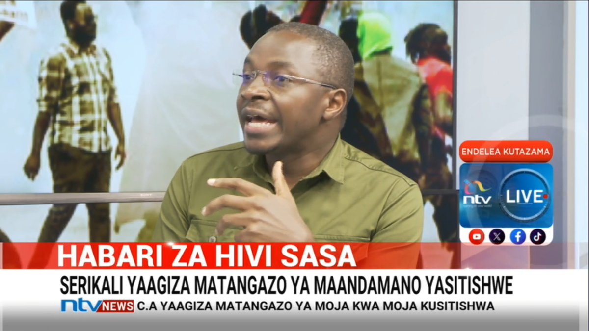 Communications Authority of Kenya inajipatia shughuli ambayo sio yake. Agizo hili ni makosa. Vyombo vya habari ni kioo cha jamii. Nini hicho wanataka kufanya kwa giza? - Arnold Maliba, Kinara, PPA #MakovuYaJuni25 Fridah Mwaka Lofty Matambo