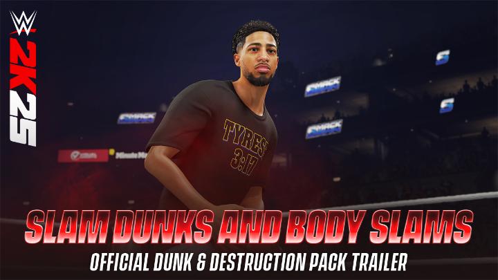 When hoops meet havoc! 💥 🏀 💪 The Dunk & Destruction Pack unleashes unstoppable forces in #WWE2K25 from the basketball court to the ring featuring SHAQ, Abyss, @TyHaliburton22, Jalen Brunson, and The The Great khali. Available NOW!