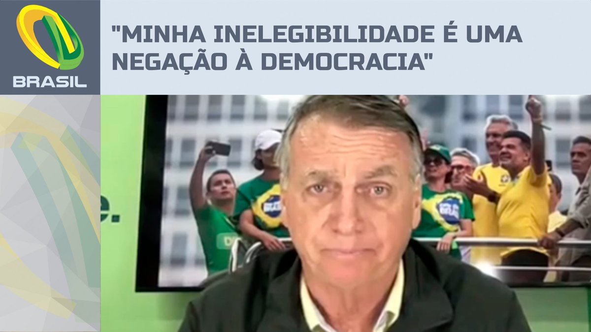 Bolsonaro diz que sua inelegibilidade é uma "negação à democracia" Jair M. Bolsonaro
