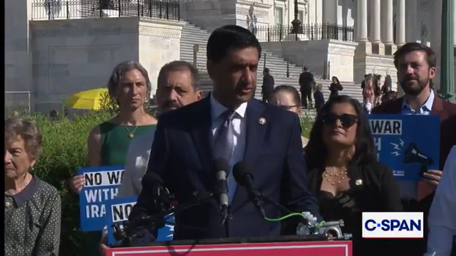 .Rep. Ro Khanna on intervention in Iran: "It is my view that the Democratic Party needs to clearly stand up against this war and take the mantle again of being the anti-war party."