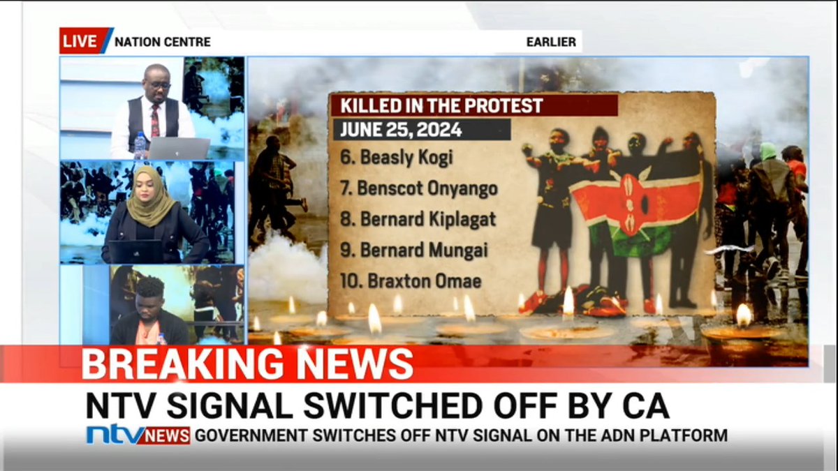NTV's Number8, the poet and Zainab Ismail read out the names of 60 Kenyans who died in protests. #June25Protests