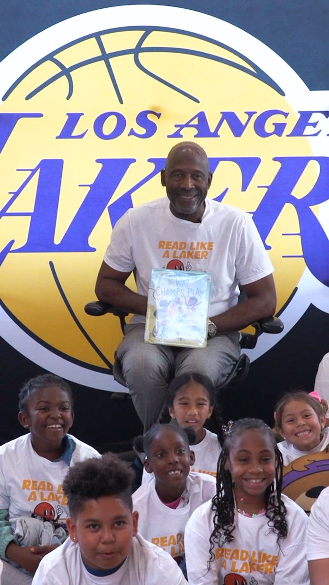 The Lakers, Big Game James, &amp; Libby, by OverDrive came together to refresh a local library for our LA community 📚 #CheckOutYourLibrary