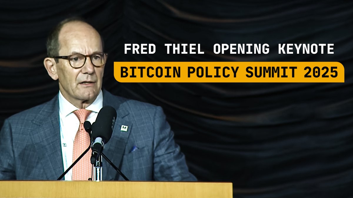 CEO of America’s largest Bitcoin mining company, Marathon’s @Fgthiel gives keynote speech at the Bitcoin Policy Summit in Washington D.C. today