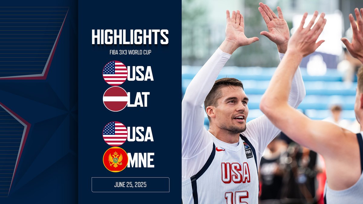2 More Up, 2 More Down 👊 📹 Highlights from the 🇺🇸 #3x3MNT's perfect Day 3 at the #3x3WC!