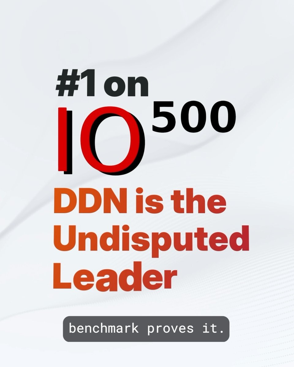 🚨 #1 on IO500 — DDN is the Undisputed Leader 🚨 The results are in — and the numbers speak for themselves. When your mission is curing disease, securing global markets, or building the future of AI, your infrastructure can't just keep up. It has to lead. 📊 On the latest IO500 benchmark, DDN: - Outperformed Weka by 3.3x - Outpaced VAST by 11x - Delivered real-world results that translate to more jobs per day, faster outcomes, and millions saved in compute costs. 💡 Whether you're training LLMs, running simulations, or powering next-gen analytics, performance matters — and DDN delivers. 🎯 Built for AI. Built for HPC. Built to Lead. 🔗 Explore the full IO500 results in our blog → #IO500 #AIInfrastructure #HPC #AI #DDN #DataIntelligence #PerformanceMatters #AILeadership #GPUReady #ExascaleReady