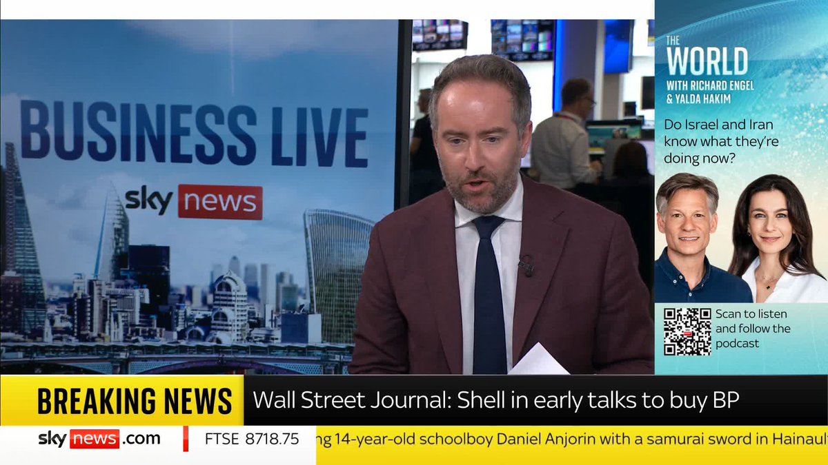 BREAKING: Shell are in early talks to acquire their rival BP, according to the Wall Street Journal. 📺 Sky 501, Virgin 602, Freeview 233 and YouTube