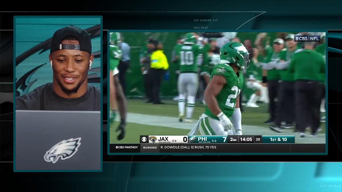 Watch as Saquon reacts to his plays from his first season as an Eagle!