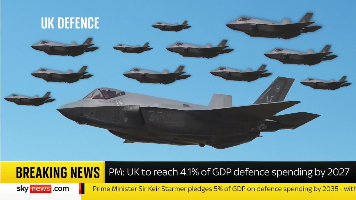 The UK will buy at least 12 F-35 stealth jets that can carry nuclear warheads in the most significant strengthening of its nuclear capability in a generation, the government has said. 📺 Sky 501, Virgin 602, Freeview 233 and YouTube
