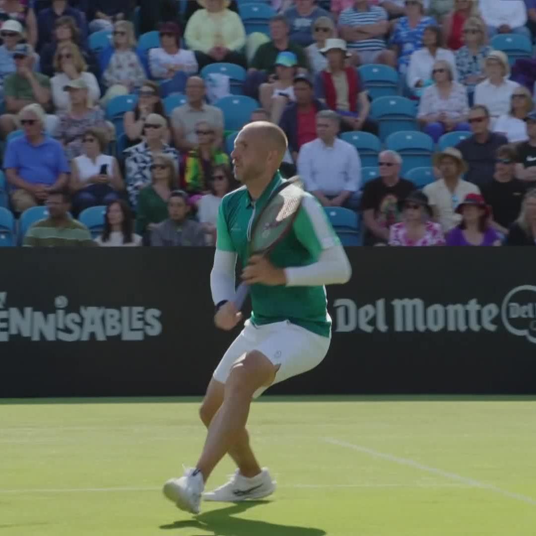 Strutting his stuff! Dan Evans putting on a grass-court clinic at the #LexusEastbourneOpen