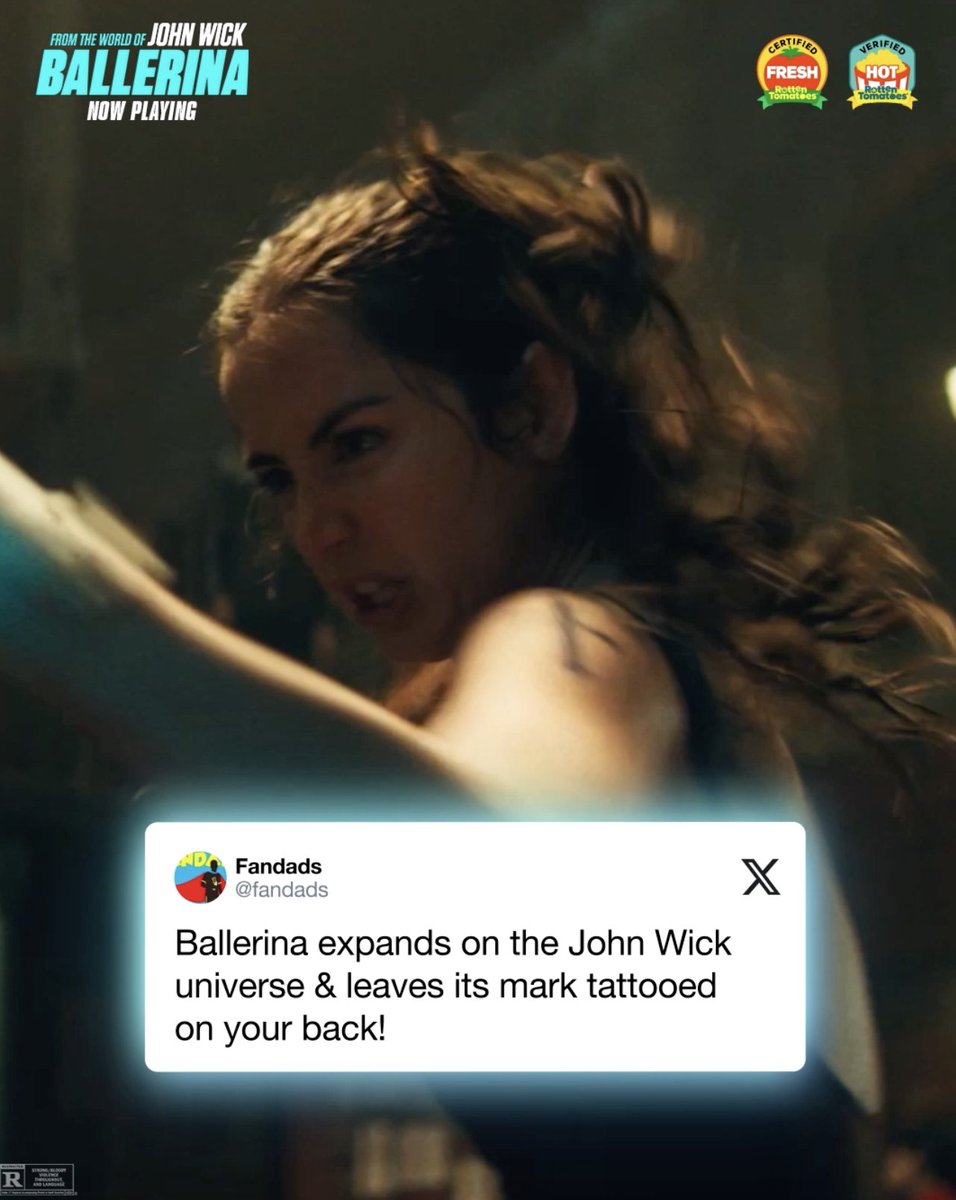 She's made her mark. From the World of John Wick: #BallerinaMovie is now playing, only in theaters. Get tickets now.