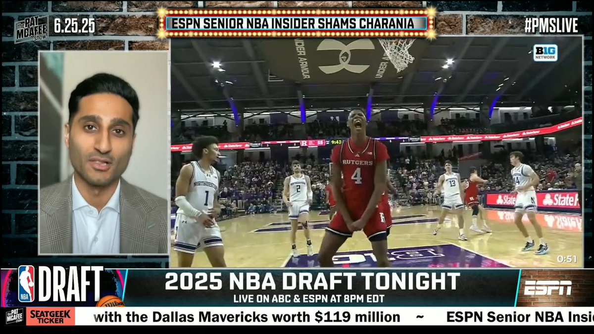 "[Ace Bailey's camp] feel like whether it's as high as three, or as low as eight or nine. They feel like he'll land exactly where he wants to be." Shams Charania gives an update on where Ace Bailey could end up in tonight's NBA draft 🏀