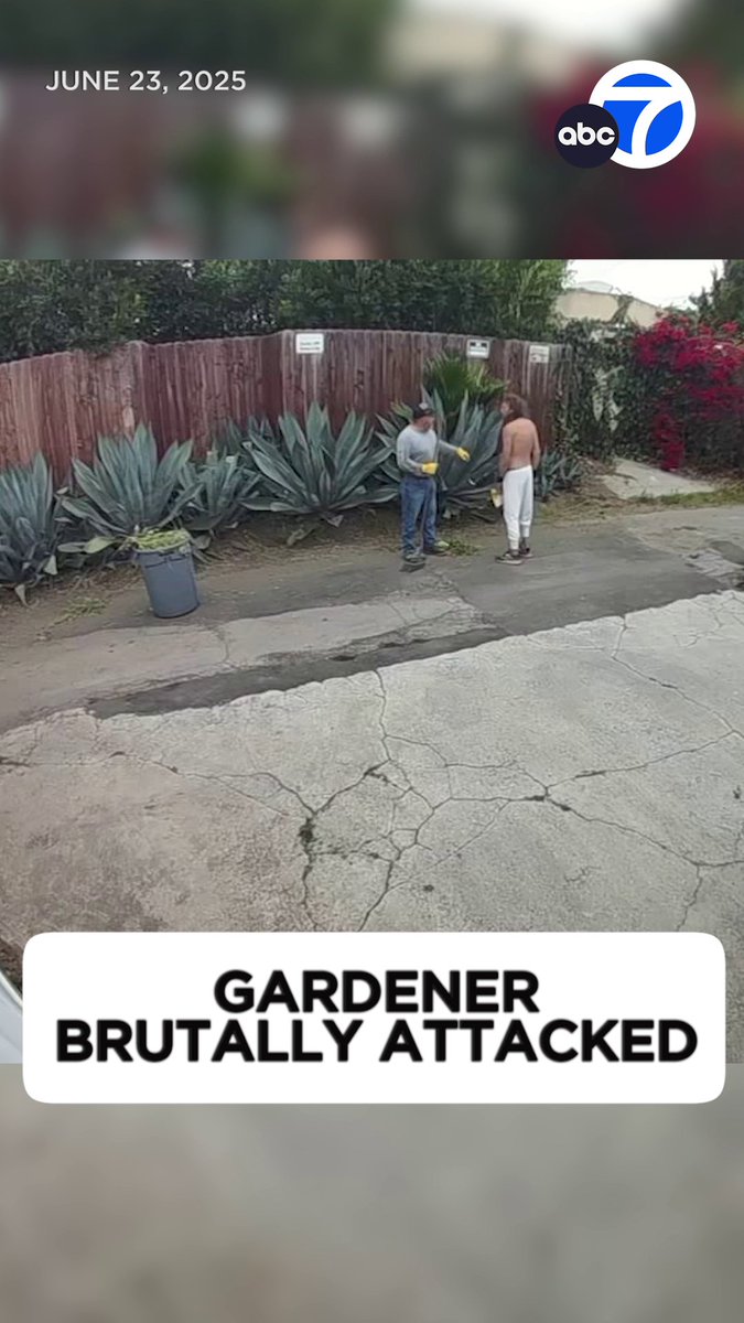 A gardener is recovering after being brutally attacked outside a home in Brentwood, a shocking incident that was caught on video. The gardener had to get stitches and is recovering from a broken arm, but is expected to be OK. A GoFundMe page has been set up to help with his medical expenses.