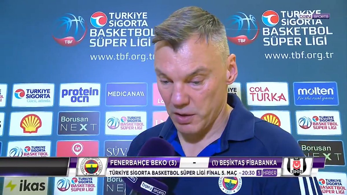 🟡🔵 Fenerbahçe Beko x Beşiktaş Fibabanka ⚫⚪ 🏀 Dev final serisinin beşinci maçı öncesinde, Fenerbahçe Beko Başantrenörü Sarunas Jasikevicius'un açıklamaları. #beINSPORTS