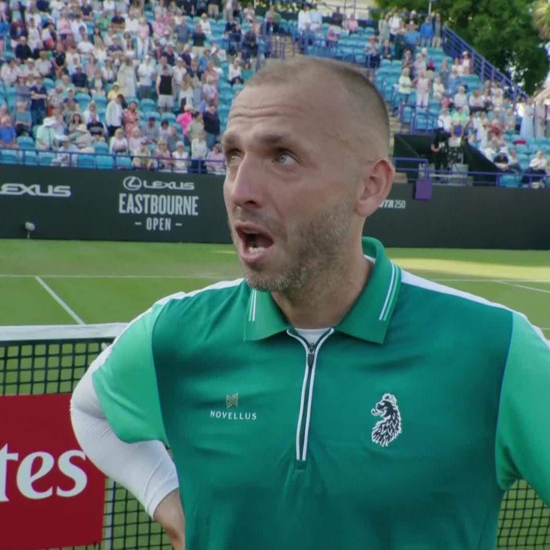 What it means! 🥹 An emotional Dan Evans after he defeated Tommy Paul en route to the #LexusEastbourneOpen quarter-finals