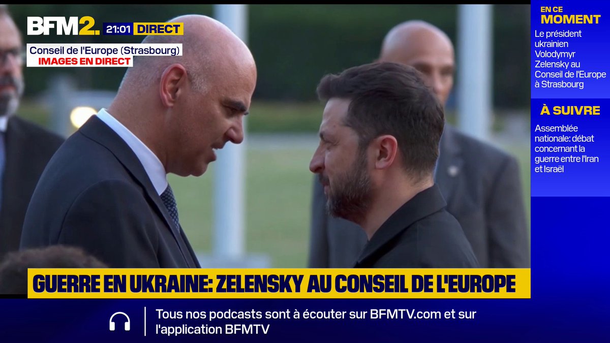 Le président ukrainien Volodymyr Zelensky est arrivé à Strasbourg pour sa première visite officielle au Conseil de l'Europe