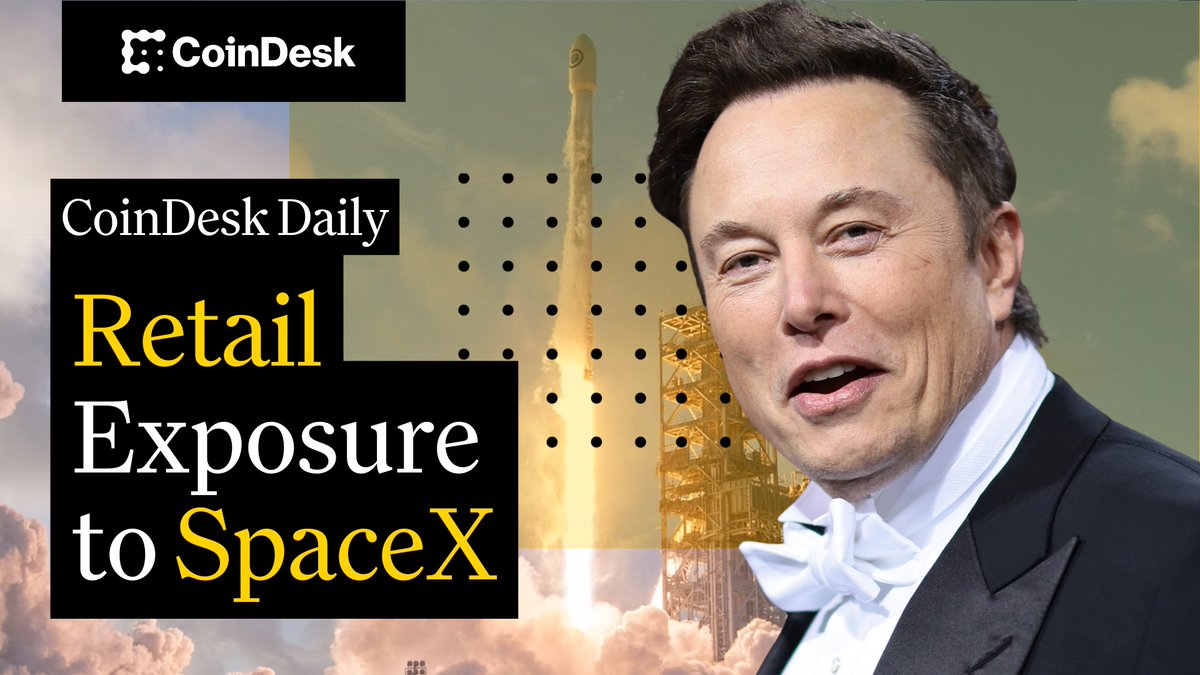 🗞️ Retail investors can gain exposure to SpaceX via blockchain-based tokens. 🗞️ NYSE files to list a Truth Social Bitcoin and Ethereum ETF. 🗞️ Bernstein raises Coinbase price target to $510, calling it crypto's "universal bank." Jenn 3.0✨ hosts "CoinDesk Daily." 🔗👇 Thank you to Ledn 🤝 for being a sponsor of the CoinDesk media network.