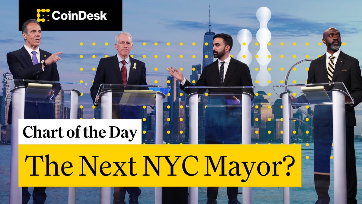 📊 Zohran Mamdani is favored to win the 2025 NYC Mayoral race after a primary upset. Will his potential victory impact the city's crypto future, given current Mayor Adams' pro-crypto stance? @jennsanasie brings you 'Chart of the Day,' presented by Crypto.com. 🔗 👇