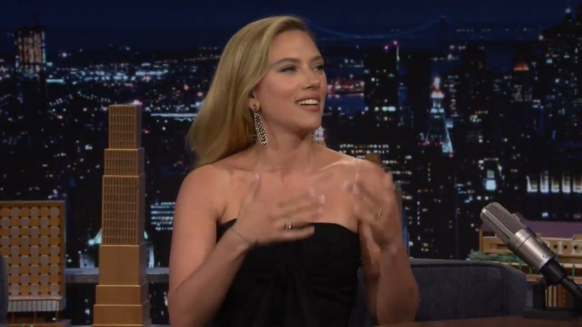 Scarlett Johansson went from sleeping in a Jurassic Park pup tent as a kid to starring in Jurassic World Rebirth! #FallonTonight