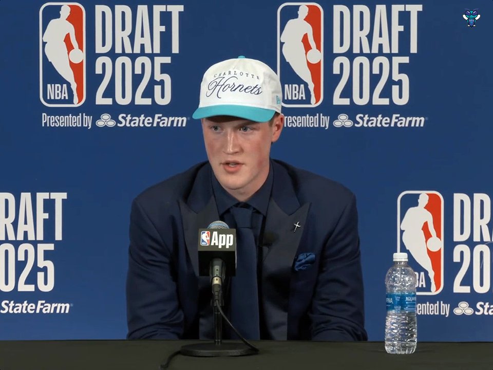 🎙️ Kon Knueppel on fit with the Charlotte Hornets: "With talented guys like LaMelo (Ball), who has the ball a lot, and guys like Brandon Miller, being able to play off-ball with them and be effective, especially as a movement shooter spacing the floor, that will be a good fit."