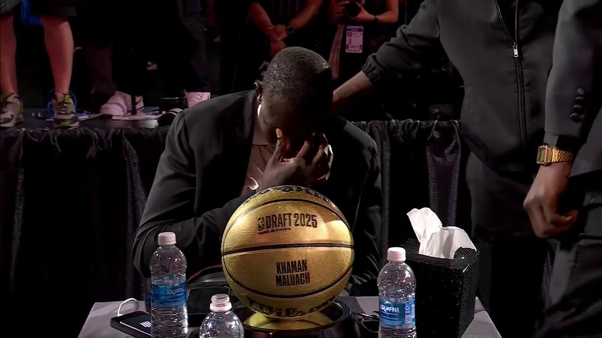 "Living in Africa, I had the whole continent on my back. Giving hope to young kids." South Sudan native Khaman Maluach was in tears as he was drafted 10th overall 🥺