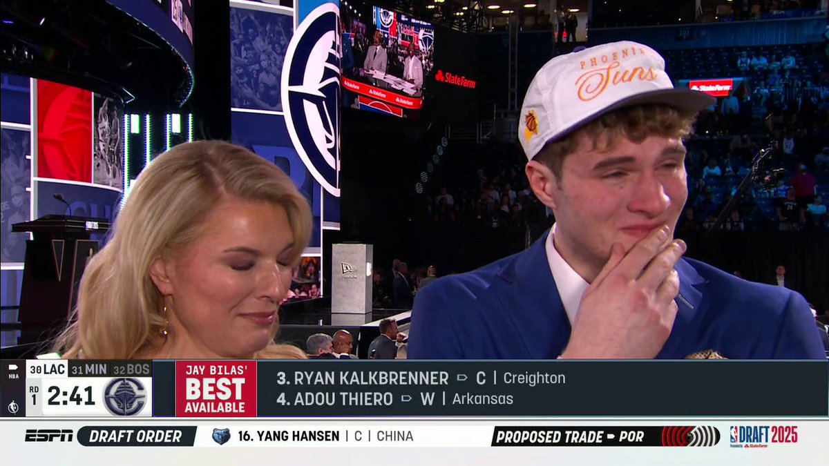 Liam McNeeley got emotional when talking about his former Montverde teammates getting drafted ❤️ SportsCenter NEXT