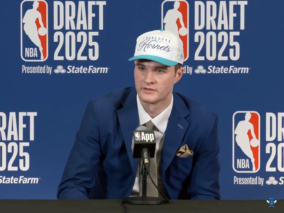 🎙️ Liam McNeeley on his fit with the Charlotte Hornets: "I think I'm a very versatile player and can be plugged into any system. I've played many different roles in my career, and I'm going to work my tail off and work as hard as anybody."